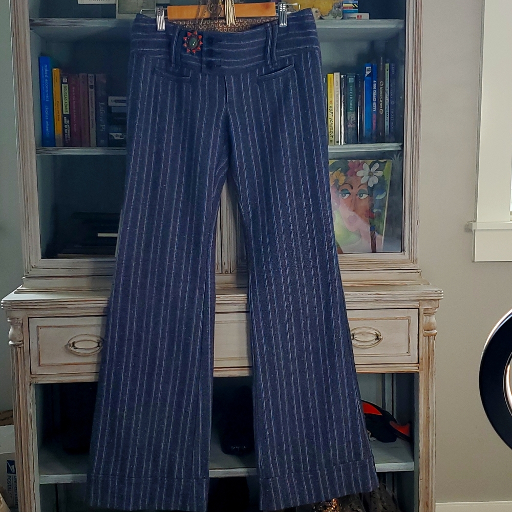 Free People 70's Style Plaid Bell Bottoms